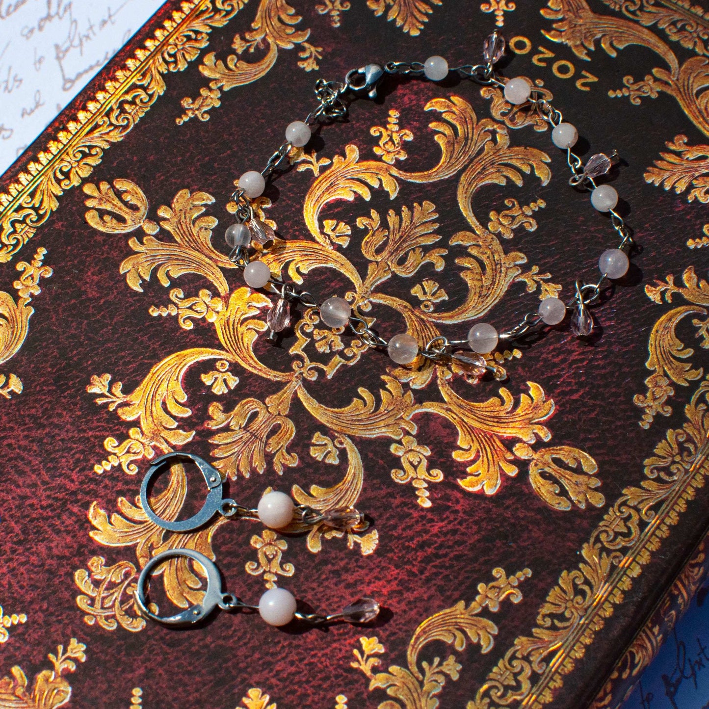 Bracelet - ’Edwina’ - Quartz rose | Collection Régence