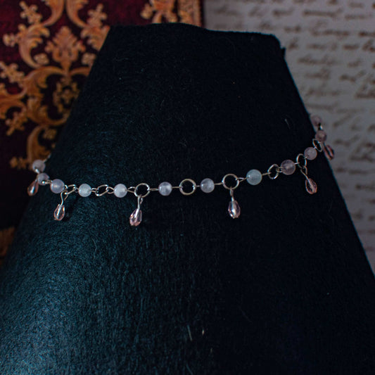 Collier Ras de cou - ’Edwina’ - Quartz rose | Collection Régence