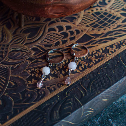 Boucles d’oreille - ’Edwina’ - Opale rose | Collection Régence