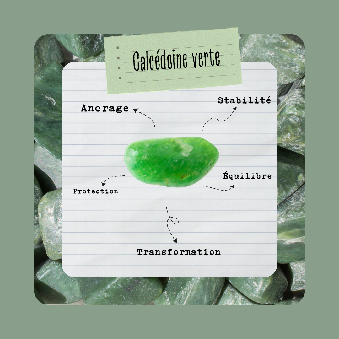 Calcédoine Verte | Pierre roulée - Secrets Lunaires