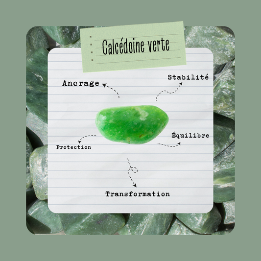 Calcédoine Verte | Pierre roulée - Secrets Lunaires
