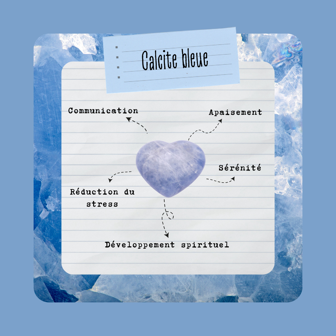 Calcite Bleue | Pierre Plate - Secrets Lunaires