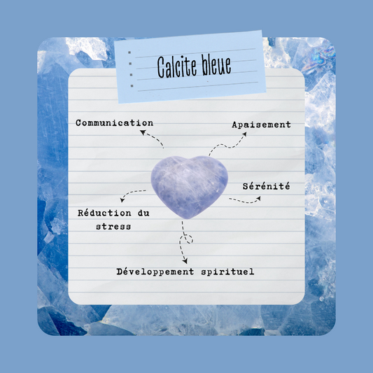 Calcite Bleue | Pierre Plate - Secrets Lunaires