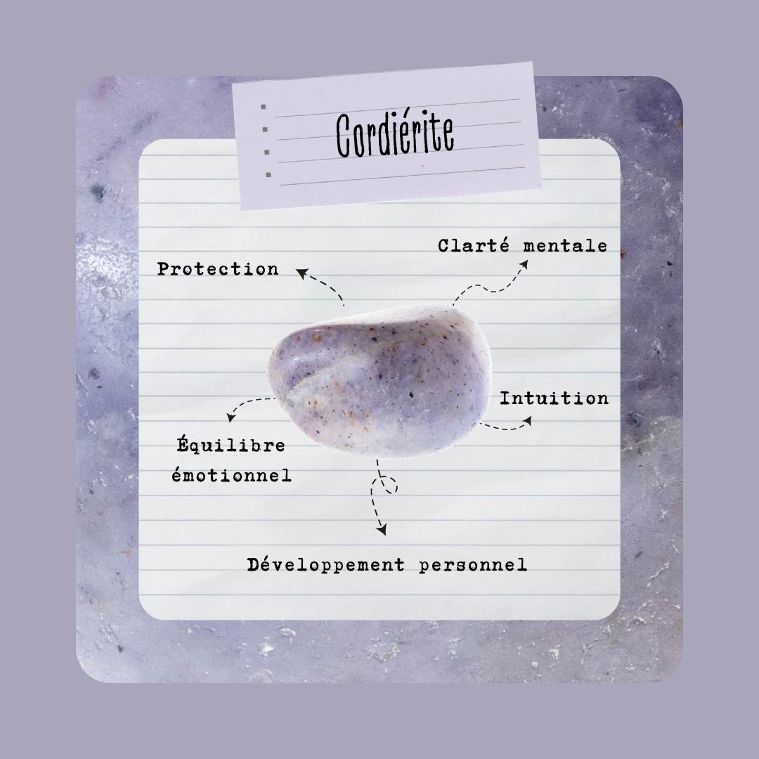 Cordiérite | Pierre Roulée - Secrets Lunaires