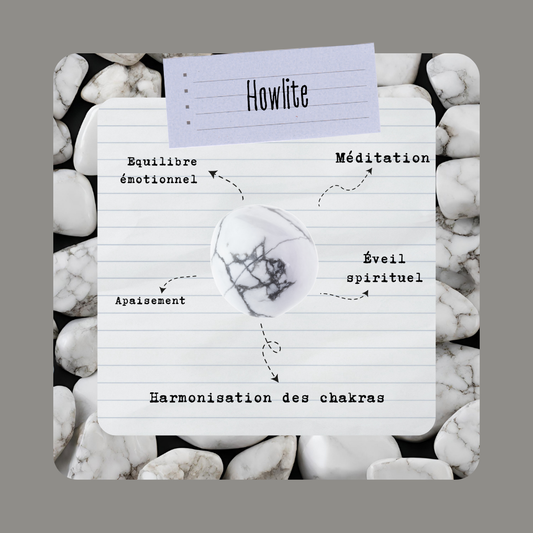 Howlite Blanche | Pierre roulée - Secrets Lunaires