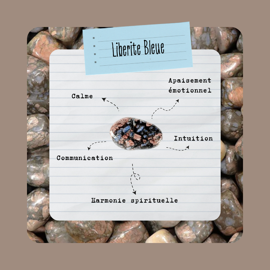 Libérite bleue | Pierre roulée - Secrets Lunaires