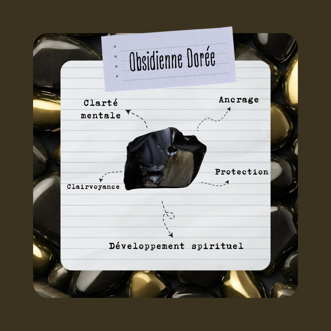 Obsidienne Dorée | Pierre roulée - Secrets Lunaires