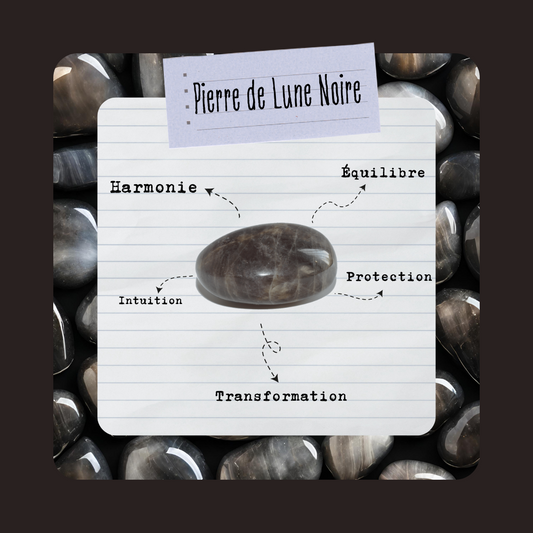 Pierre de Lune Noire | Pierre roulée - Secrets Lunaires