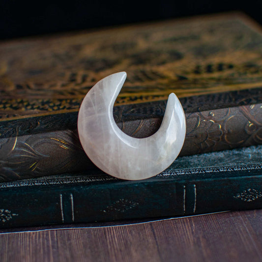 Quartz Rose | Lune | Pierre polie