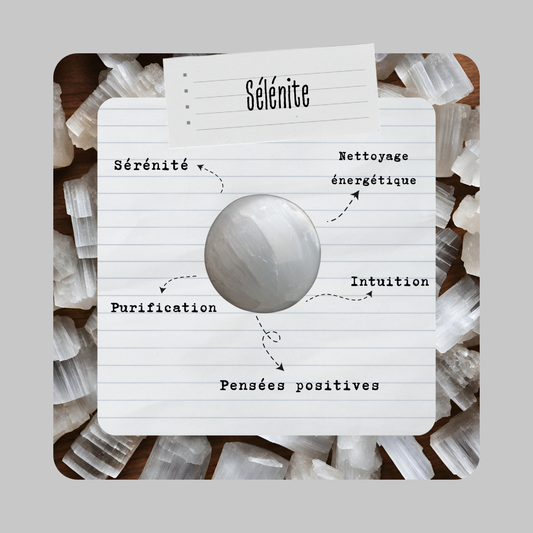 Coeur de Sélénite | Pierre polie - Secrets Lunaires