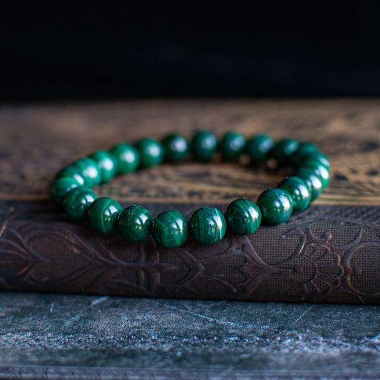 Bracelet en Malachite Naturelle - 8 mm | Protection & Transformation