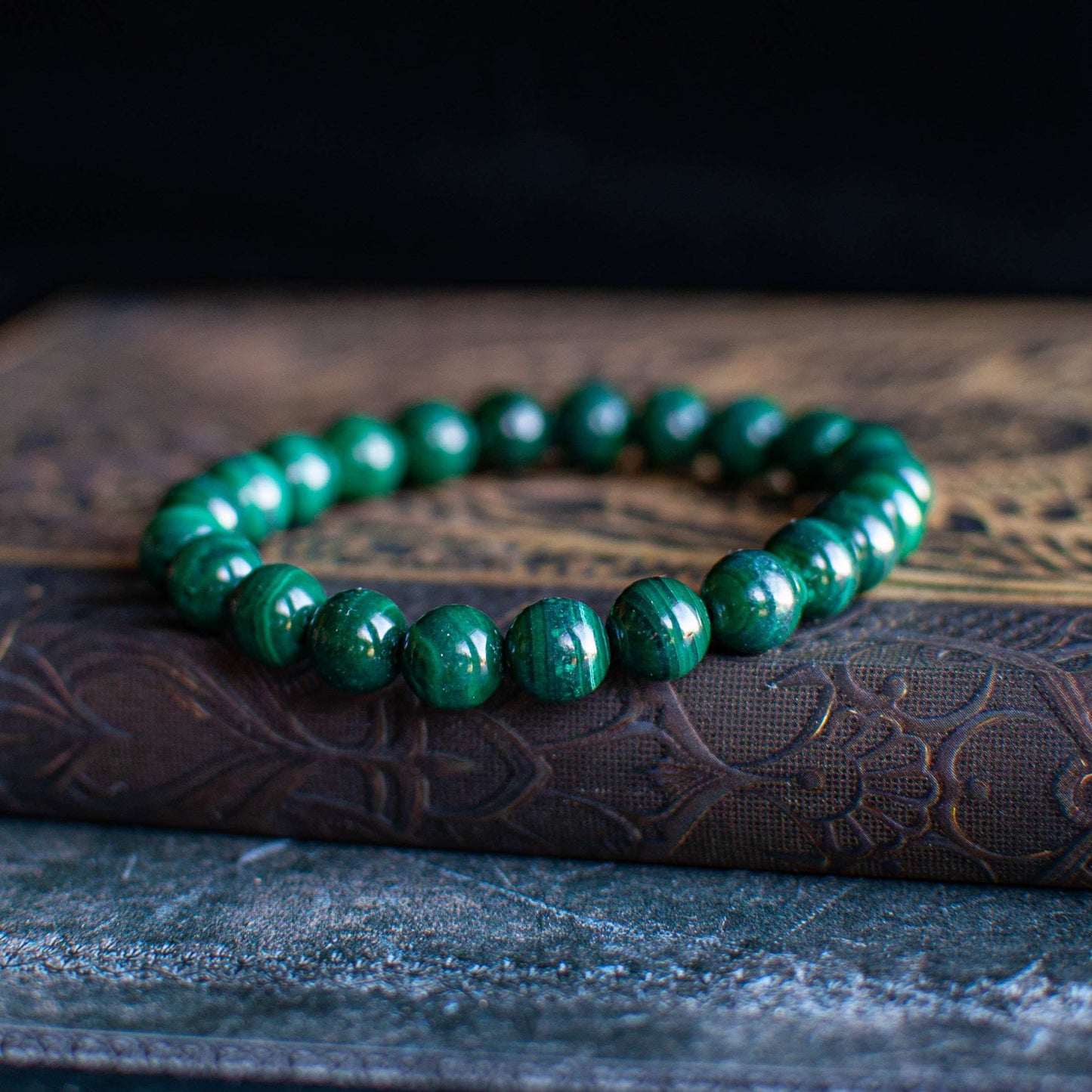 Bracelet en Malachite Naturelle - 8 mm | Protection & Transformation