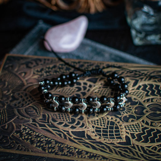 Bracelet Lunes – Onyx et Hématite