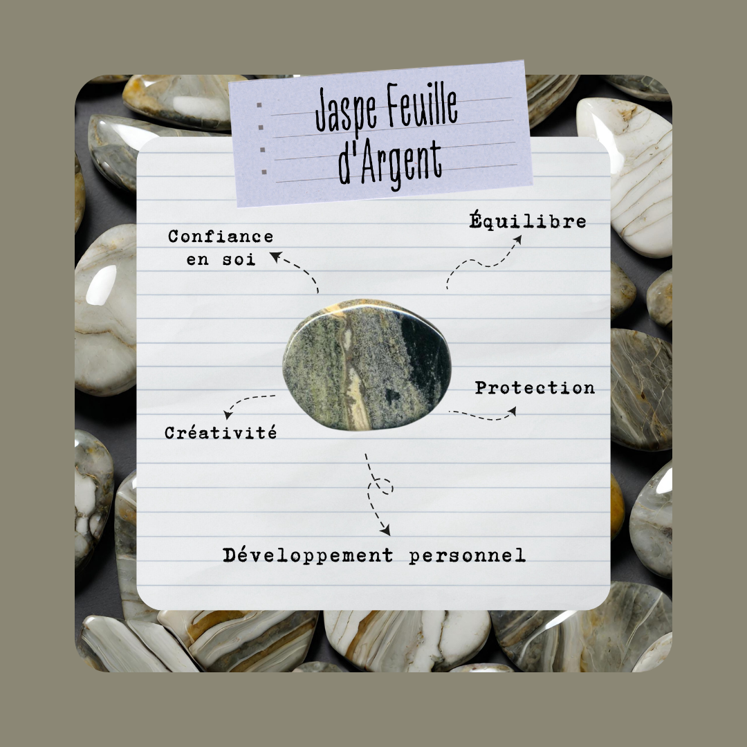 Jaspe Feuille d'Argent - Lot de 2 | Pierre roulée - Secrets Lunaires
