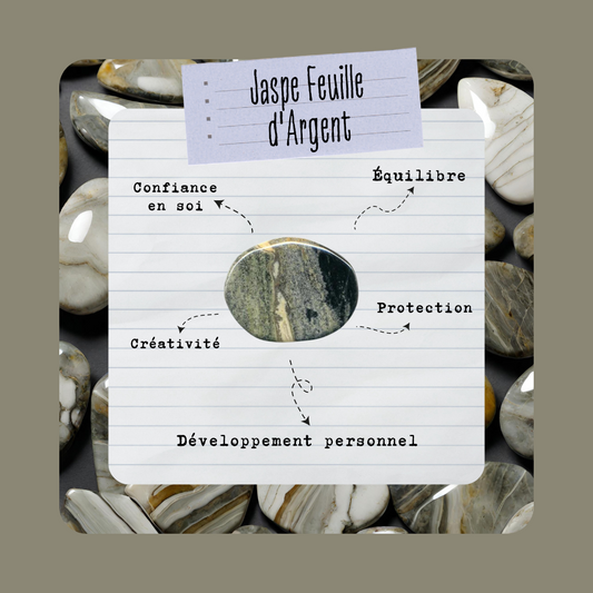 Jaspe Feuille d'Argent - Lot de 2 | Pierre roulée - Secrets Lunaires