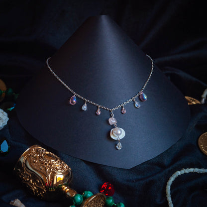 Collier ‘Cadeau de Vénus’ | Quartz rose & Coquillage  |  Collection Pirates