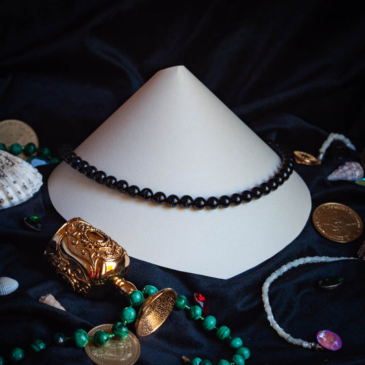 Collier ‘Perles d’encre’ | Tourmaline noire | Collection Pirates