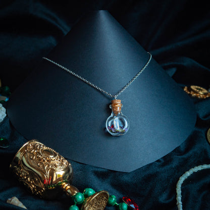 Collier ‘Un trésor en bouteille’ | Améthyste, Grenat et Tourmaline  |  Collection Pirates