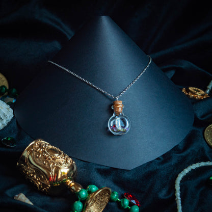 Collier ‘Un trésor en bouteille’ | Améthyste, Grenat et Tourmaline  |  Collection Pirates