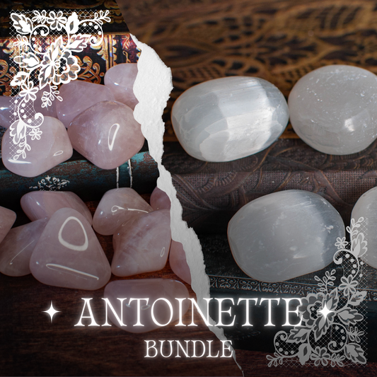 'Antoinette Bundle' Quartz rose et Sélénite | Collection Pumpkin Space x Secrets Lunaires