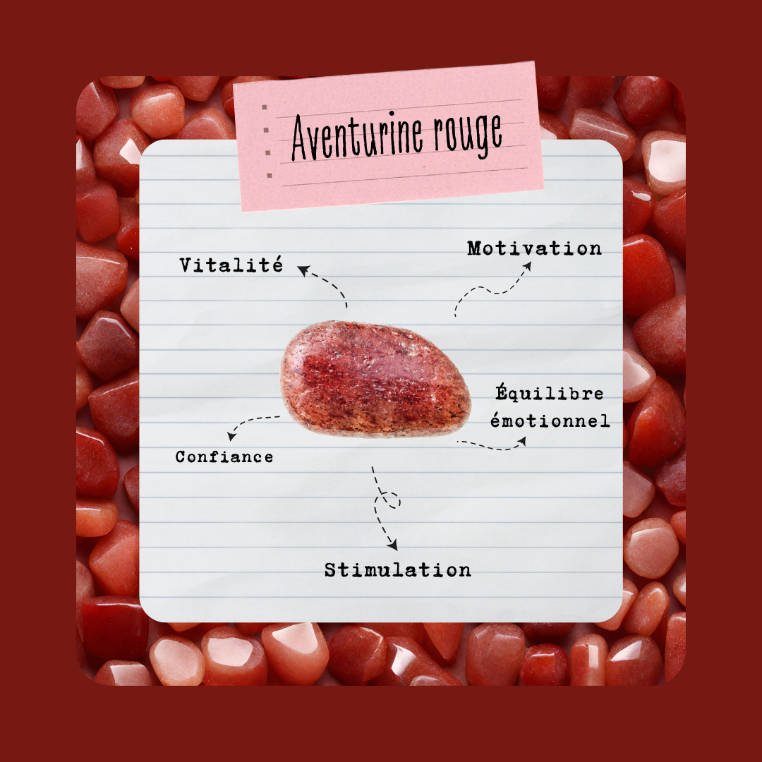 Aventurine rouge | Pierre roulée - Secrets Lunaires