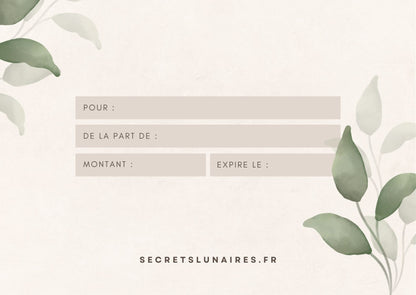 Carte Cadeau | Offrez la Magie de Secrets Lunaires